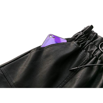 Stylish SCHHJZPJ Black Faux Leather Shorts for Women