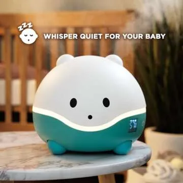 LittleHippo WISPI 3-in-1 Humidifier, Diffuser & Night Light for Baby/Kids - 3 Mist Strength, 7 LED Color Changing Lights, Essential Oil Tray for Aromatherapy - Cute Humidifiers for Bedroom/Nursery