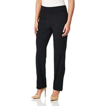 Briggs New York Women's Super Stretch Millennium Welt Pocket Pull on Career Pant, Black, 12