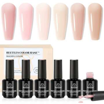Beetles Color Base Gel Nail Polish Set - 6 Nude & Pink Shades