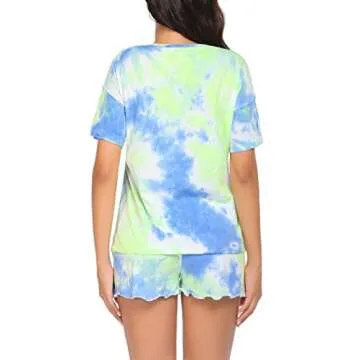 Ekouaer Tie Dye Pajamas Set for Women - Cozy Sleeper