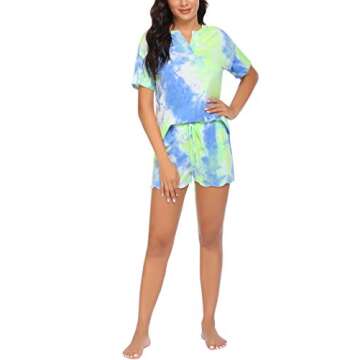 Ekouaer Tie Dye Pajamas Set for Women - Cozy Sleeper