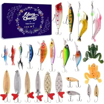 Lihome Fishing Advent Calendar 2024 – 24-Day Set of Fishing Lures for All Anglers