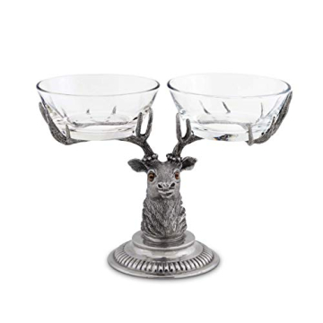 Vagabond House Stag Head Double Condiment Bowl Artisan Designed Handcrafted for Refined Cabin Lodge ...