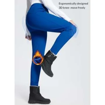 BALEAF Women's Fleece Lined Snow Ski Pants Waterproof Windproof Softshell Insulated Slim Thermal Pants Zipper Bottom Leg