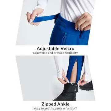 BALEAF Women's Fleece Lined Snow Ski Pants Waterproof Windproof Softshell Insulated Slim Thermal Pants Zipper Bottom Leg