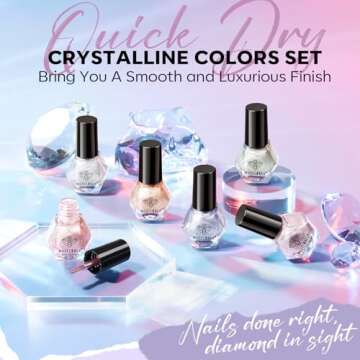 modelones Cat Eye Nail Polish Set, 6 Colors Magnetic Silver Pink Red Purple Quick Dry Mini Nail Lacq...