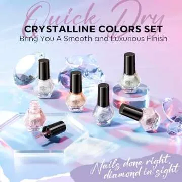 modelones Cat Eye Nail Polish Set, 6 Colors Magnetic Silver Pink Red Purple Quick Dry Mini Nail Lacq...