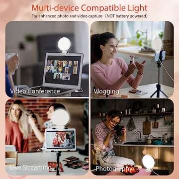 ACMEZING Upgraded Full Screen Ring Light 60 LED Side Emitting Anti-Glare Clip-on Light for Phone iPhone Computer Laptop Monitor, 3 Light Modes for Live Streaming, Selfie, Zoom Video Conference,TikTok