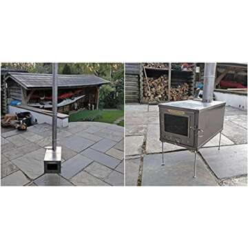 DANCHEL OUTDOOR Ultralight Titanium Tent Camping Stove, Portable Wood Stove with 2.5M Pipe for Backpacking, 5lb