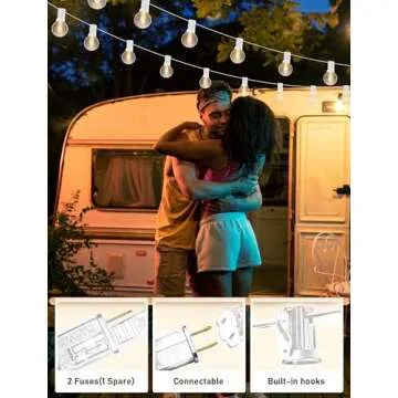 Romasaty G40 100FT String Lights - Warm Patio Lighting