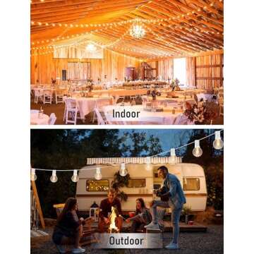 Romasaty G40 100FT String Lights - Warm Patio Lighting