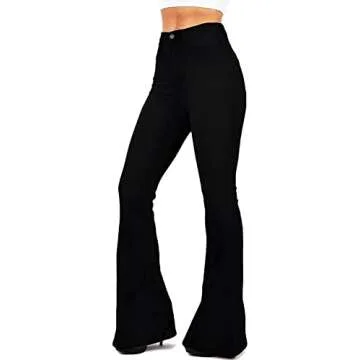 Women's Black Bell Bottom Jeans - Stylish Flare Pants