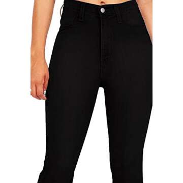 Women's Black Bell Bottom Jeans - Stylish Flare Pants
