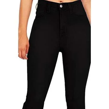 Women's Black Bell Bottom Jeans - Stylish Flare Pants