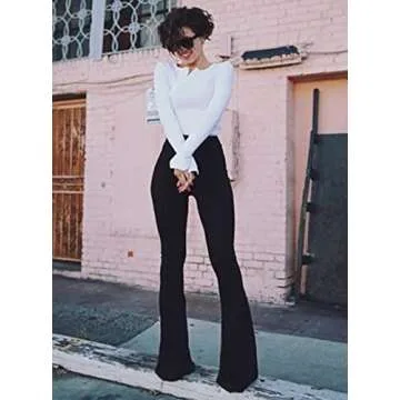 Women's Black Bell Bottom Jeans - Stylish Flare Pants