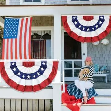 Vibrant 4 Pack American Bunting Flags for Patriotic Decor