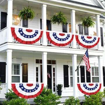 Vibrant 4 Pack American Bunting Flags for Patriotic Decor