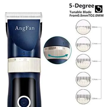 ANGFAN Dog Clippers for Grooming, 16pcs Dog Grooming Kit for Small & Large Dogs, Professional Cordless Dog Hair Clippers with Low Noise, Rechargeable Pet Grooming Tools for Cats & Dogs