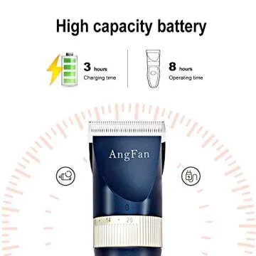 ANGFAN Dog Clippers for Grooming, 16pcs Dog Grooming Kit for Small & Large Dogs, Professional Cordless Dog Hair Clippers with Low Noise, Rechargeable Pet Grooming Tools for Cats & Dogs