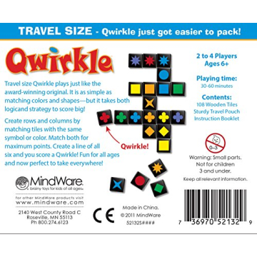MindWare Travel Qwirkle Board Game for Family Fun
