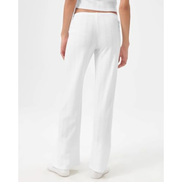 Florence by mills Women's Cozy Crush Pointelle Pants White