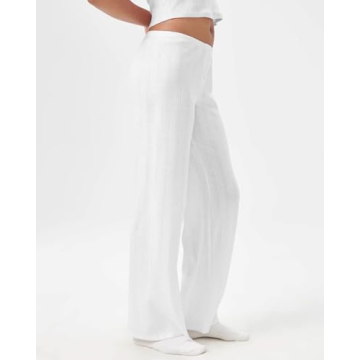 Florence by mills Women's Cozy Crush Pointelle Pants White