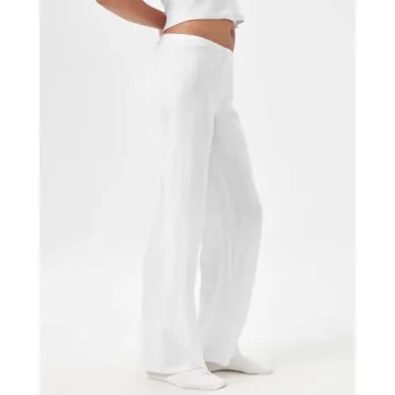 Florence by mills Women's Cozy Crush Pointelle Pants White