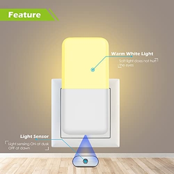 MAZ-TEK Smart Night Lights with Sensor, 4-Pack for Safety