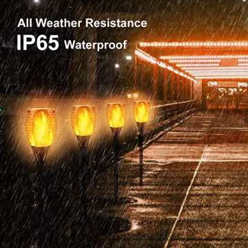 Permande Solar Torch Lights with Flickering Flame, Fire Effect Garden Light, Auto On/Off Dust to Dawn, Outdoor Waterproof Landscape Decoration, Powered Security Light for Patio, 8 Pack