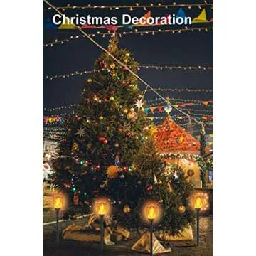 Permande Solar Torch Lights with Flickering Flame, Fire Effect Garden Light, Auto On/Off Dust to Dawn, Outdoor Waterproof Landscape Decoration, Powered Security Light for Patio, 8 Pack