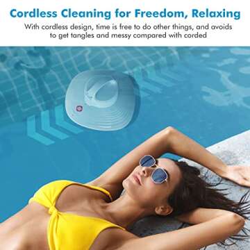 Hydrus Cordless Pool Vacuum, Robotic Pool Cleaner, Automatic Cleaner Robot Lasts 90 Mins, Powerful B...
