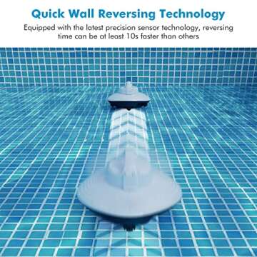 Hydrus Cordless Pool Vacuum, Robotic Pool Cleaner, Automatic Cleaner Robot Lasts 90 Mins, Powerful Brushless Motor, Self-Parking, Ideal for Above/In-Ground Flat Swimming Pools up to 50 Ft