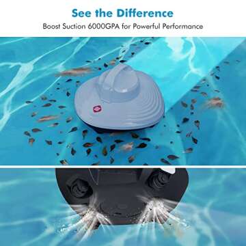 Hydrus Cordless Pool Vacuum, Robotic Pool Cleaner, Automatic Cleaner Robot Lasts 90 Mins, Powerful Brushless Motor, Self-Parking, Ideal for Above/In-Ground Flat Swimming Pools up to 50 Ft