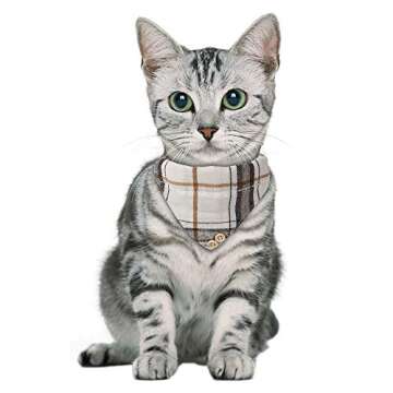 Faleela Breakaway Cat Collar with Bells - 2 Pack Cat Collar with Bells, Cat Collars with Bandana, Accessories for Pet Collars, Adjustable for Cats and Small Dogs