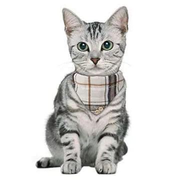 Faleela Breakaway Cat Collar with Bells - 2 Pack Cat Collar with Bells, Cat Collars with Bandana, Accessories for Pet Collars, Adjustable for Cats and Small Dogs