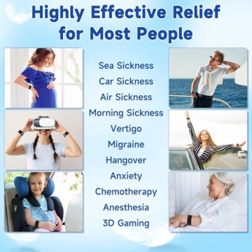 LYJEE Motion Sickness Bands for Nausea Relief - 5 Pairs