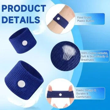LYJEE Motion Sickness Bands for Nausea Relief - 5 Pairs