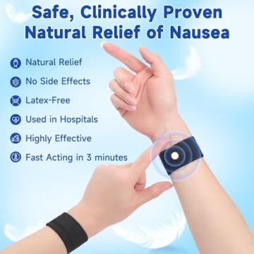 LYJEE Motion Sickness Bands for Nausea Relief - 5 Pairs