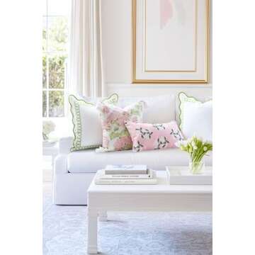 Coastal Scalloped Throw Pillow Cover - Outdoor & Indoor Style