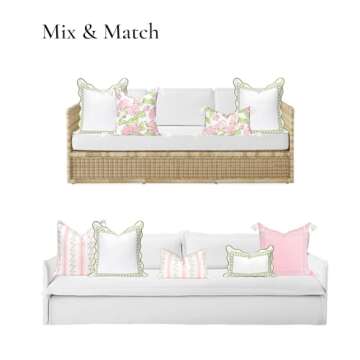 Coastal Scalloped Throw Pillow Cover - Outdoor & Indoor Style