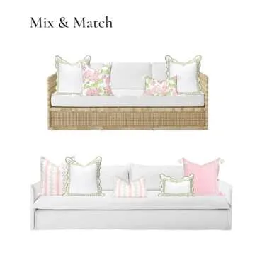 Coastal Scalloped Throw Pillow Cover - Outdoor & Indoor Style