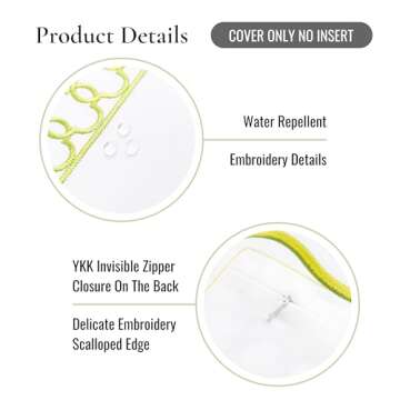 Coastal Scalloped Throw Pillow Cover - Outdoor & Indoor Style