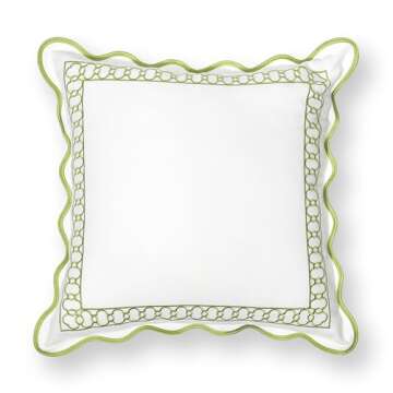 Coastal Scalloped Throw Pillow Cover - Outdoor & Indoor Style