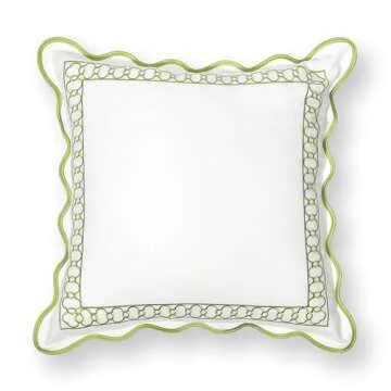 Coastal Scalloped Throw Pillow Cover - Outdoor & Indoor Style