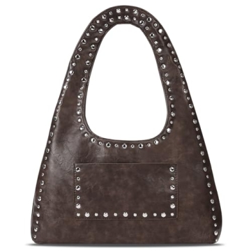 YFGBCX Vegan Leather Hobo Bag Vintage Tote Bag Studded Purses for Women Y2K Purse Fall Stud Crescent...
