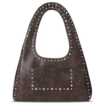 YFGBCX Vegan Leather Hobo Bag Vintage Tote Bag Studded Purses for Women Y2K Purse Fall Stud Crescent...