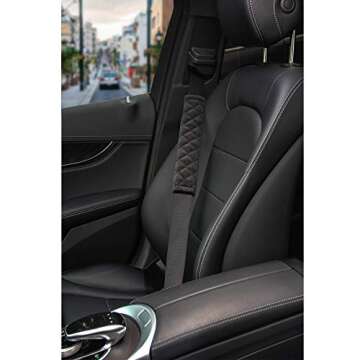 Amooca Soft Auto Seat Belt Cover Seatbelt Shoulder Pad 2 PCS for a More Comfortable Driving Compatib...