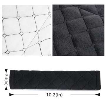 Amooca Soft Auto Seat Belt Cover Seatbelt Shoulder Pad 2 PCS for a More Comfortable Driving Compatible with All Cars and Backpack Black