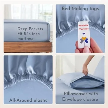 California 100% Cotton King Size Sheets Set for Comfort